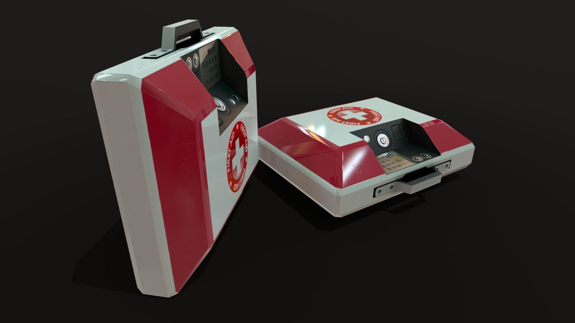 Sci-Fi First Aid Kit Medi Pack Low-poly 3D model_3