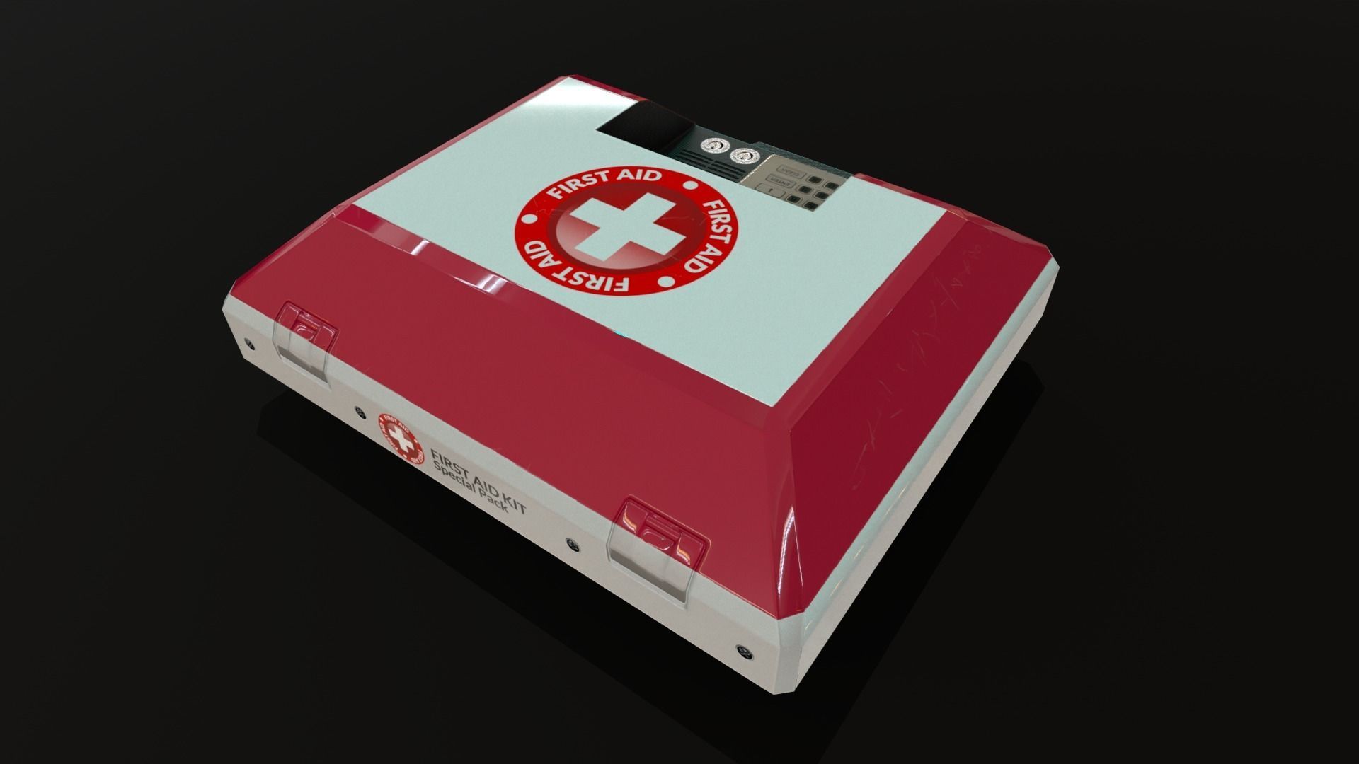 Sci-Fi First Aid Kit Medi Pack Low-poly 3D model_17