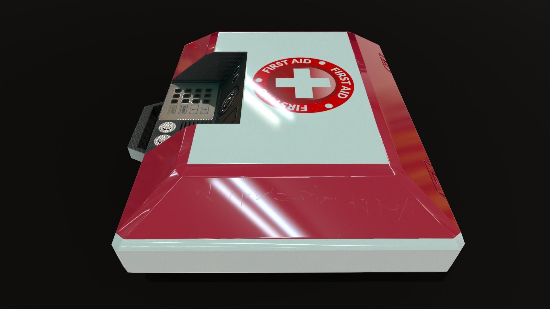 Sci-Fi First Aid Kit Medi Pack Low-poly 3D model_14
