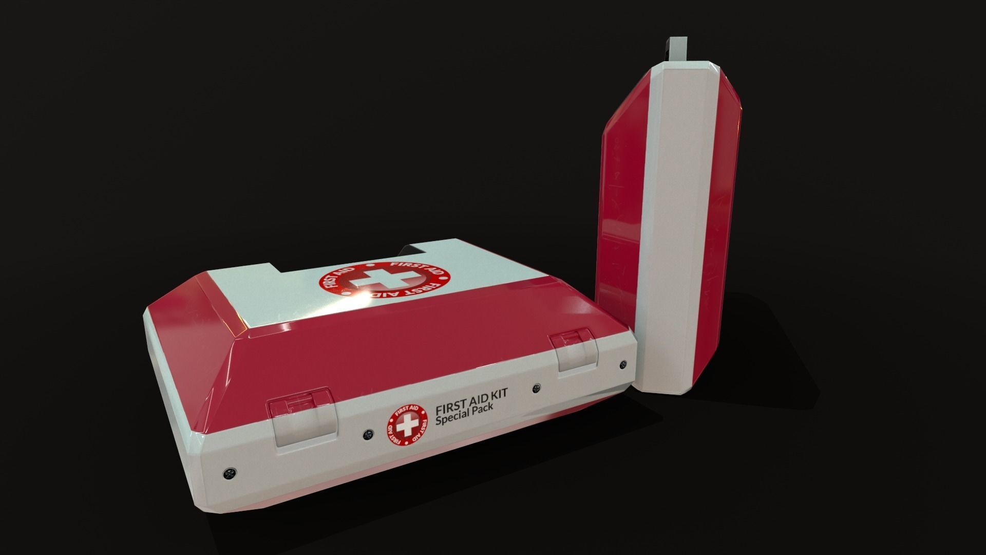 Sci-Fi First Aid Kit Medi Pack Low-poly 3D model_4