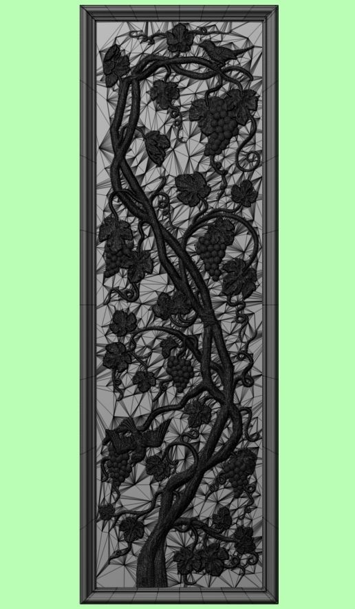Framed panel with Vine plant and birds 3D model | CGTrader
