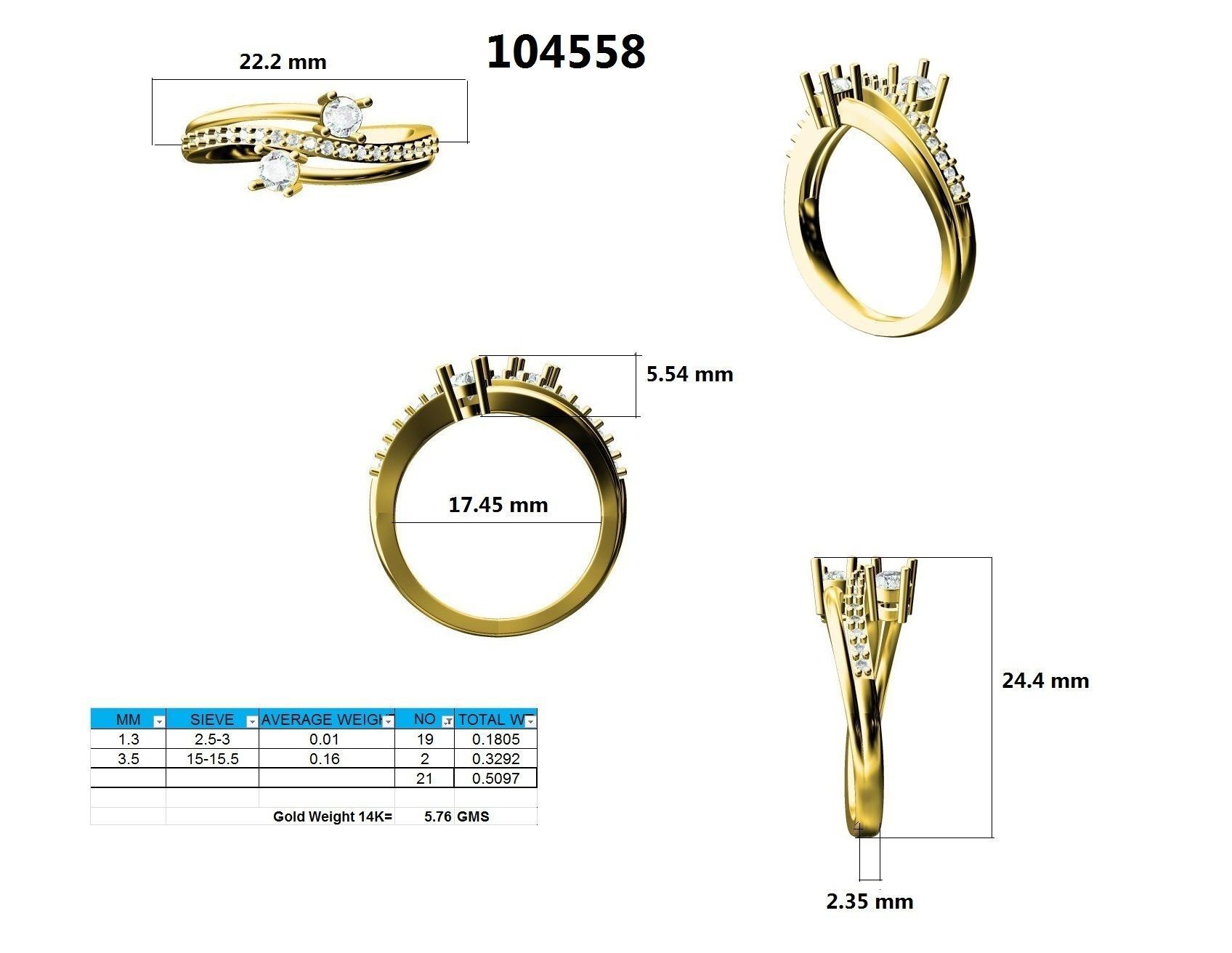 Ring - 104658 3D print model_12