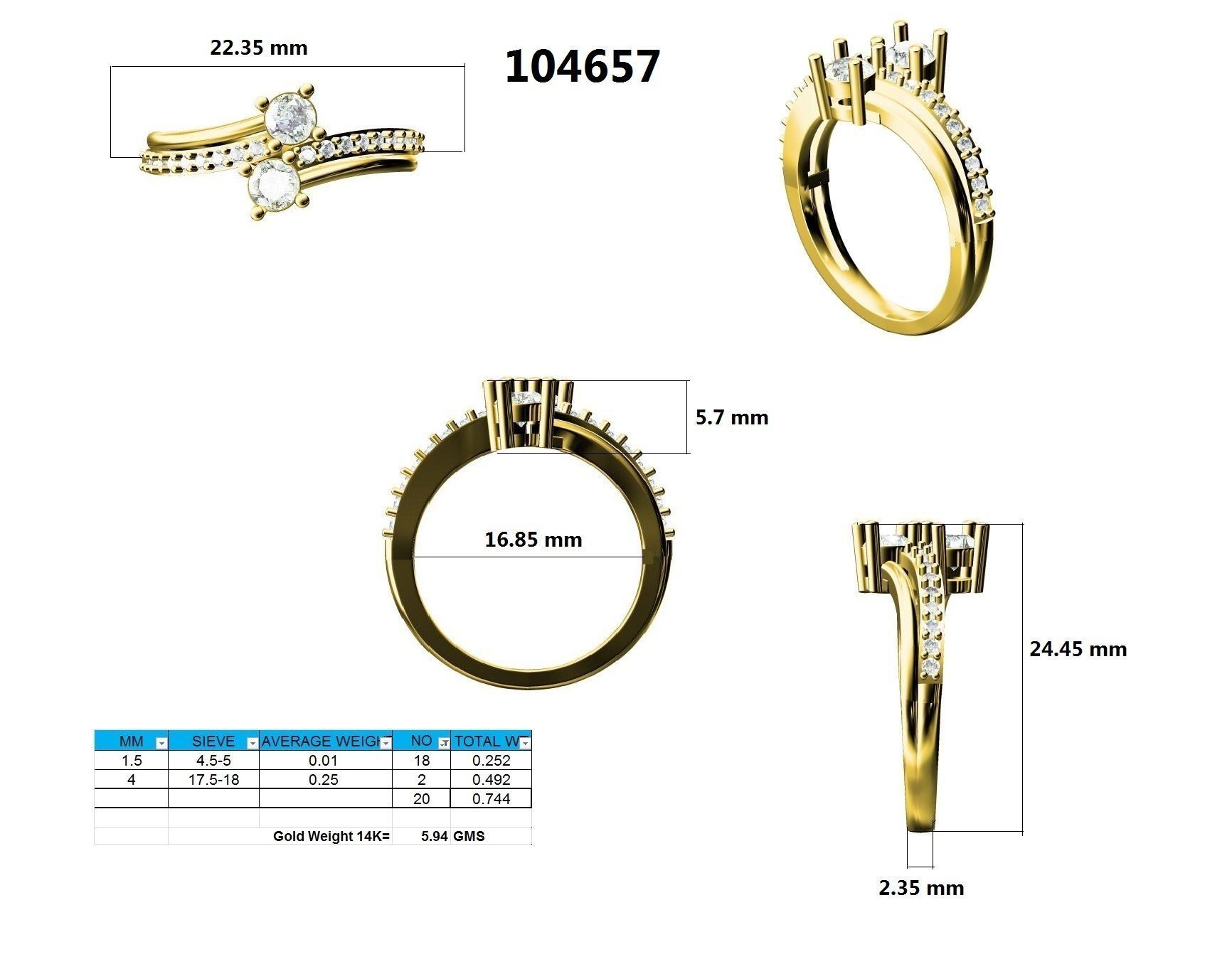 Ring - 104657 3D print model_12