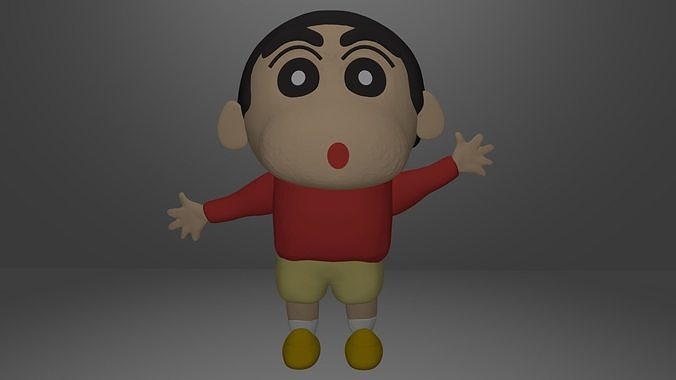 Shinchan 3d model cartoon character Low-poly 3D model
