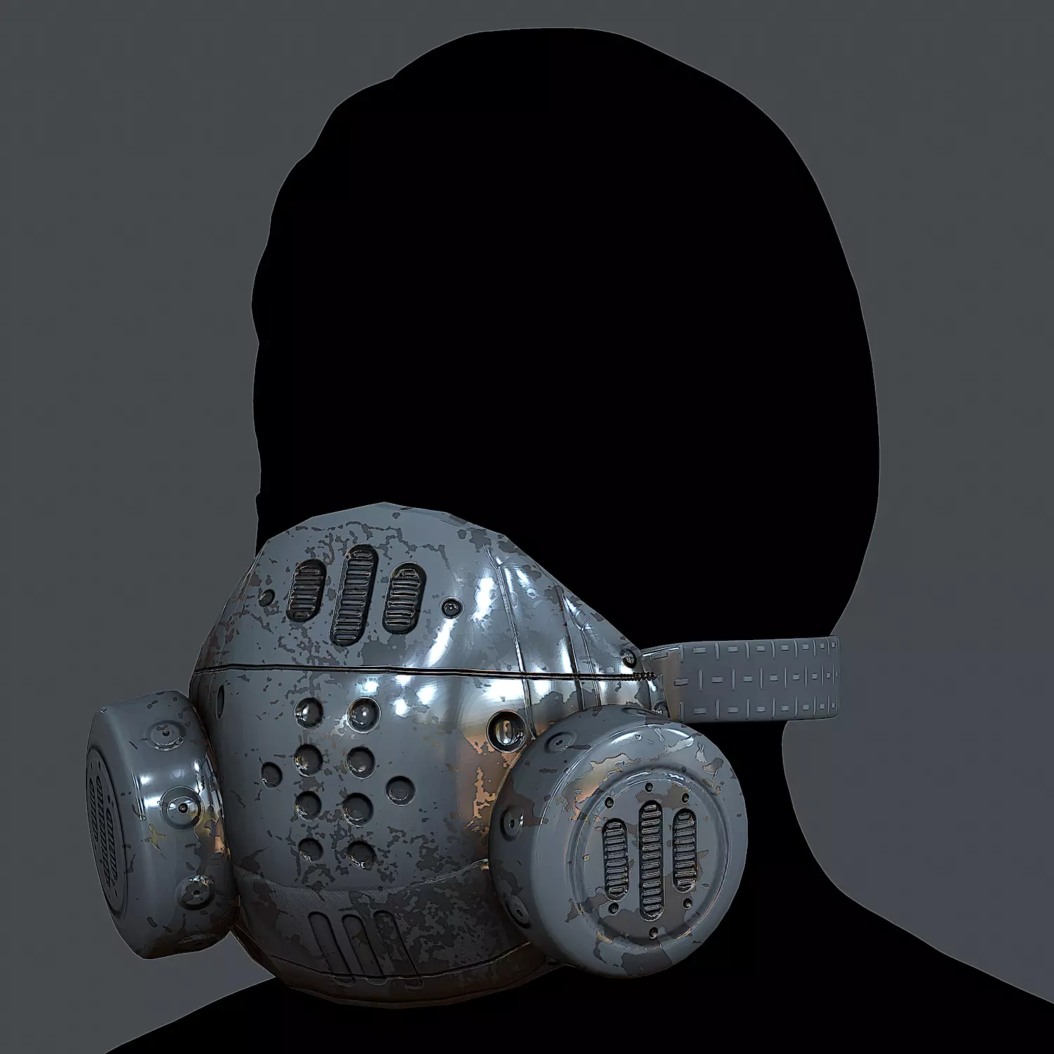 Gas mask helmet 3d model scifi Low-poly Low-poly 3D model Low-poly 3D model_0