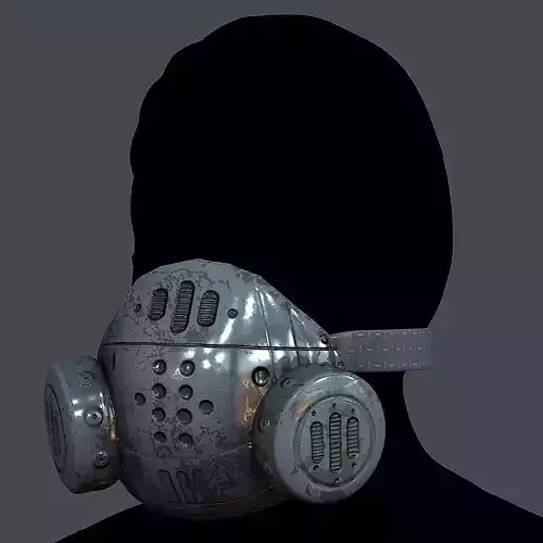 Gas mask helmet 3d model scifi Low-poly Low-poly 3D model