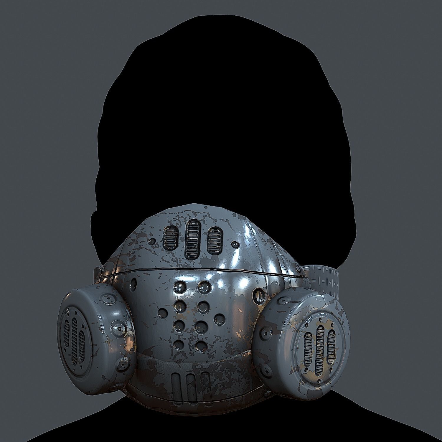 Gas mask helmet 3d model scifi Low-poly Low-poly 3D model Low-poly 3D model_2