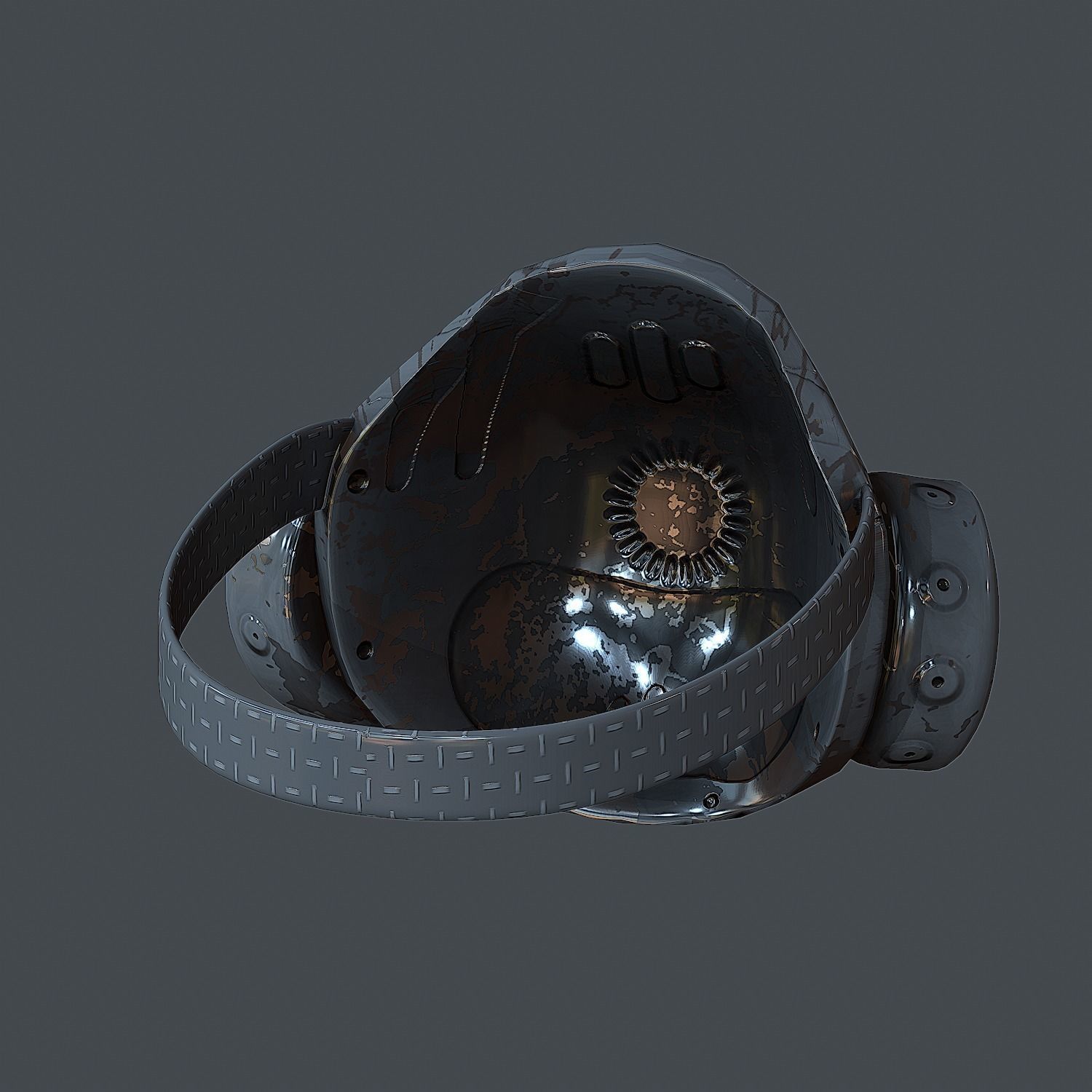 Gas mask helmet 3d model scifi Low-poly Low-poly 3D model Low-poly 3D model_4