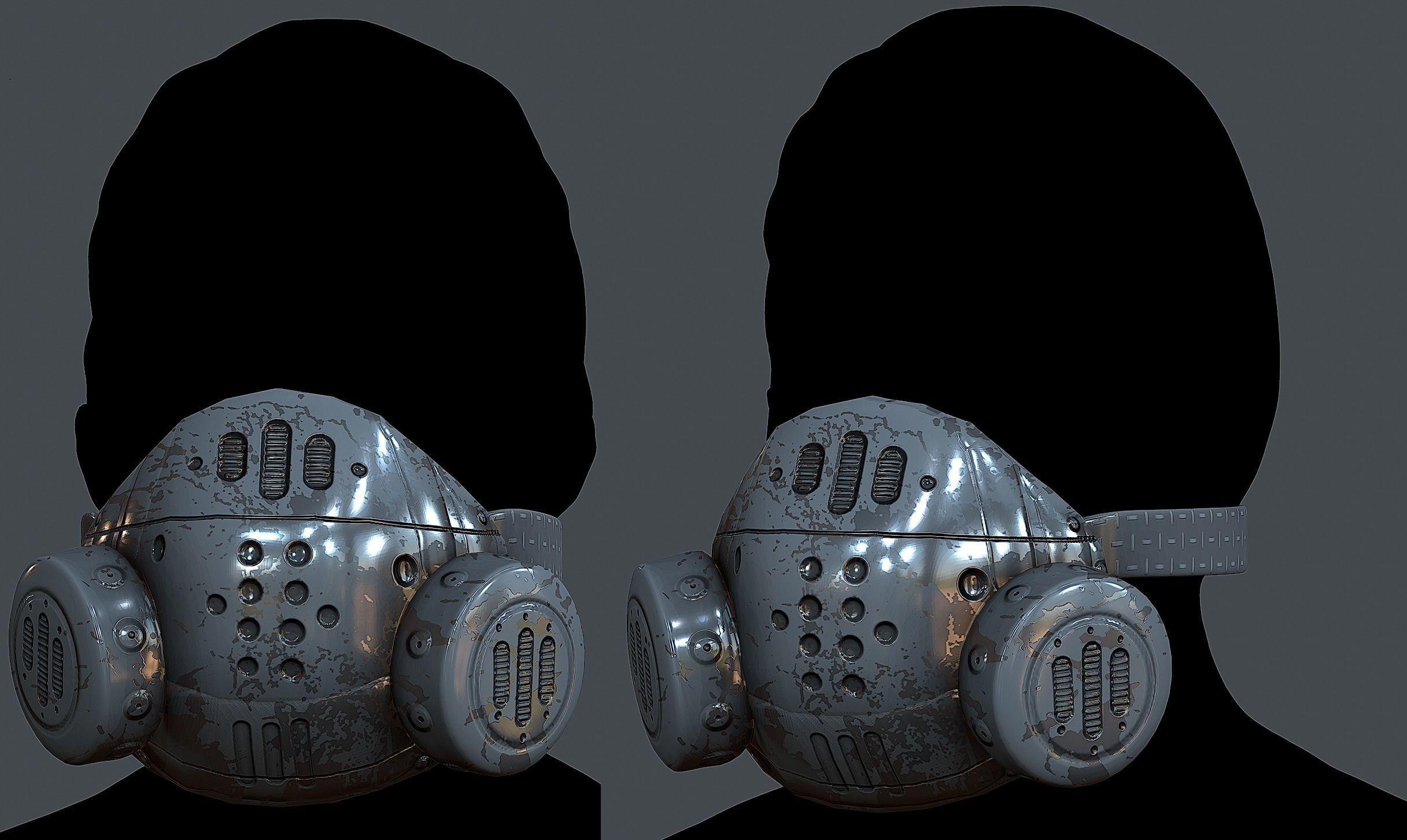 Gas mask helmet 3d model scifi Low-poly Low-poly 3D model Low-poly 3D model_1