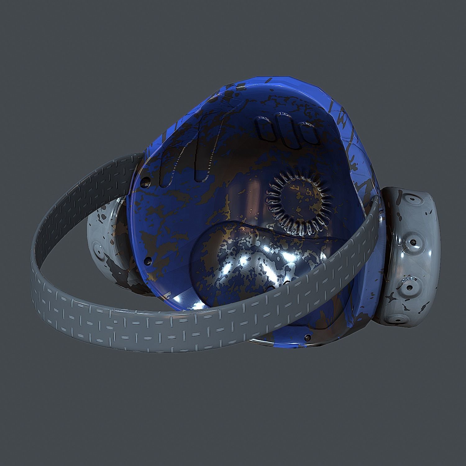 Gas mask helmet 3d model scifi Low-poly Low-poly 3D model Low-poly 3D model_3