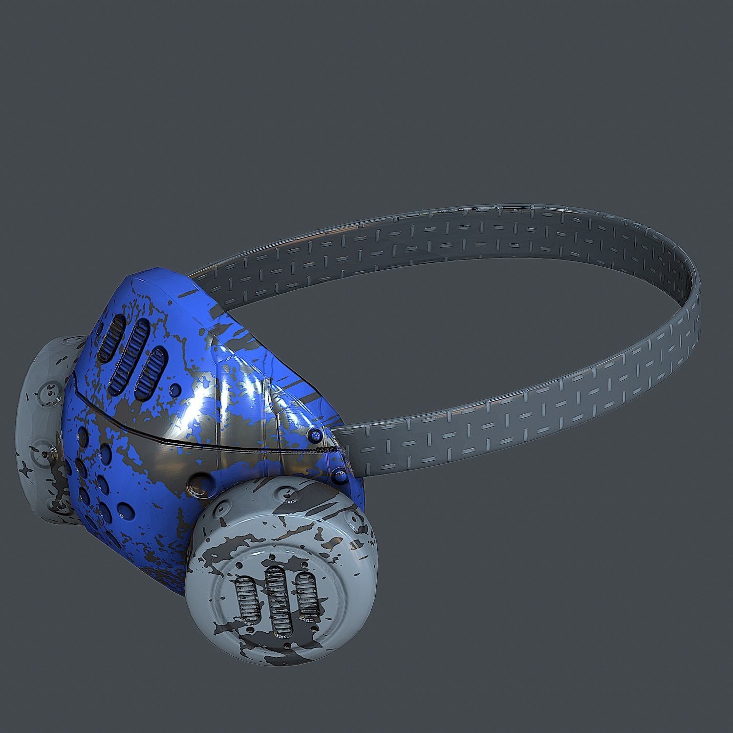 Gas mask helmet 3d model scifi Low-poly Low-poly 3D model Low-poly 3D model_4