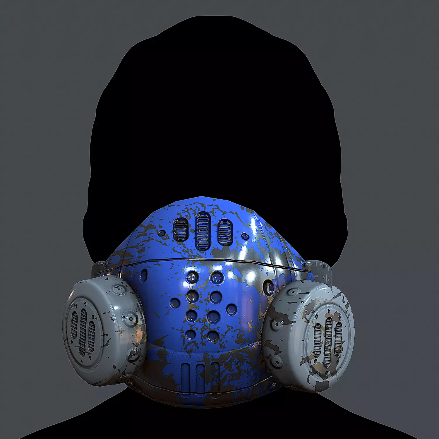 Gas mask helmet 3d model scifi Low-poly Low-poly 3D model Low-poly 3D model_0