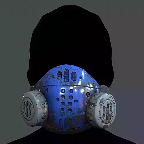 Gas mask helmet 3d model scifi Low-poly Low-poly 3D model