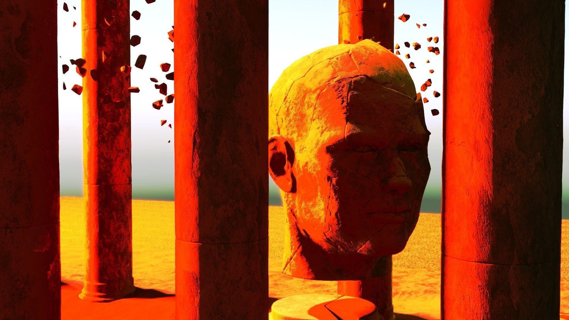 Sci-Fi art In shadow of the broken colossus 3D model_4