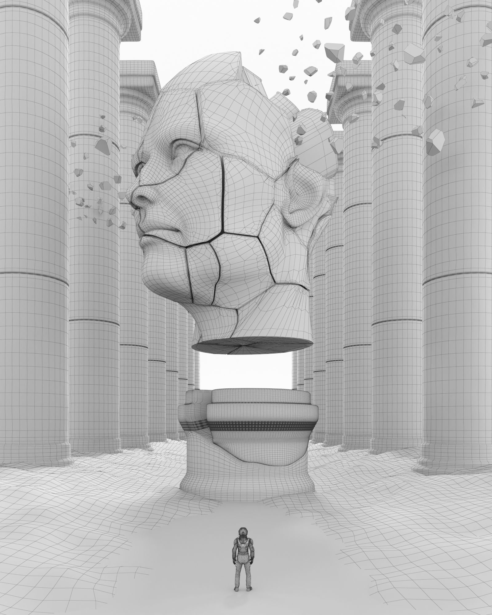 Sci-Fi art In shadow of the broken colossus 3D model_5