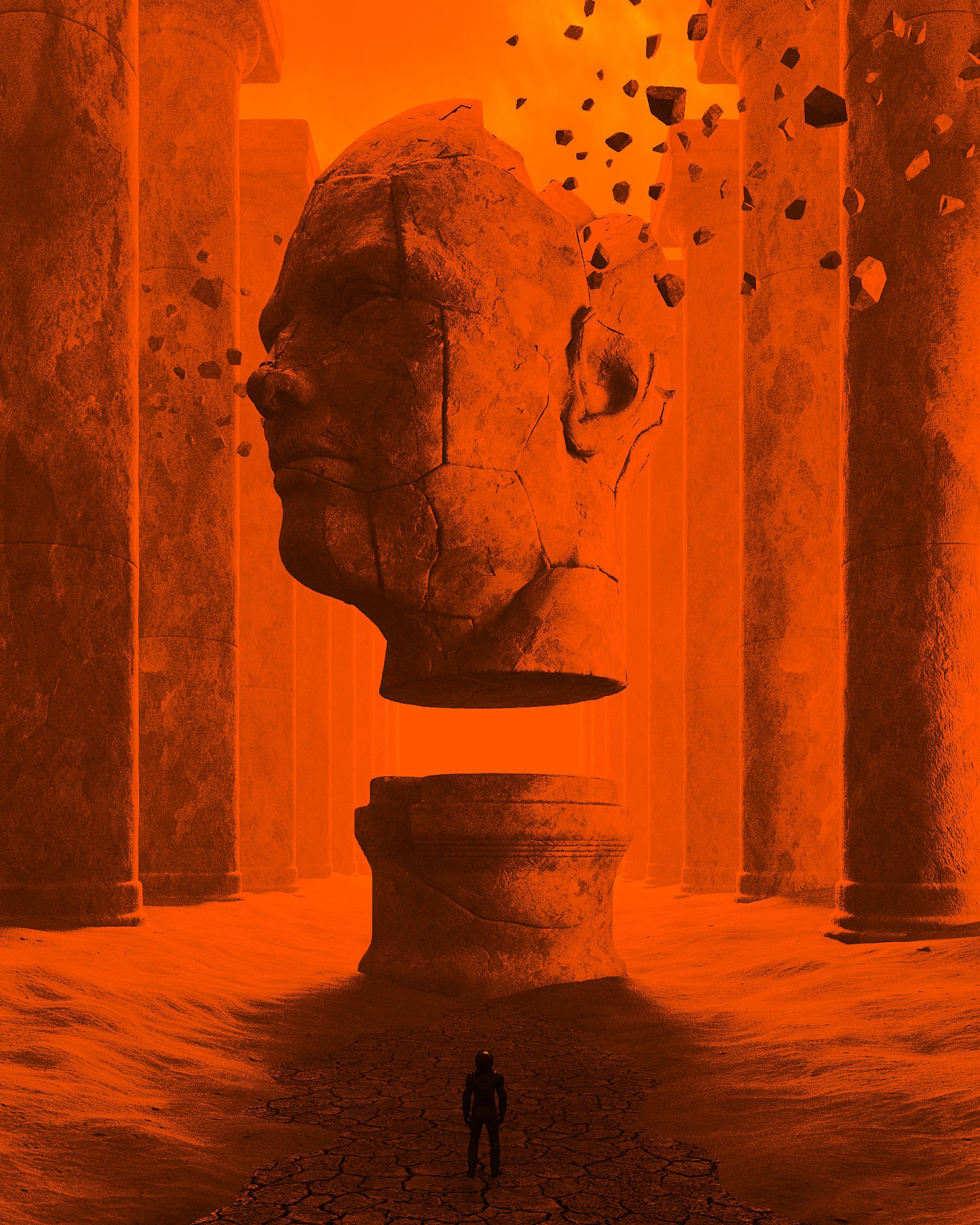 Sci-Fi art In shadow of the broken colossus 3D model_1