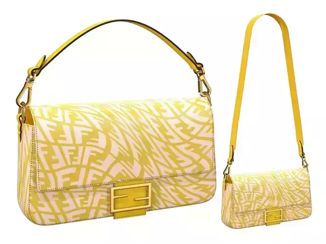 Fendi Baguette Bag Yellow Print