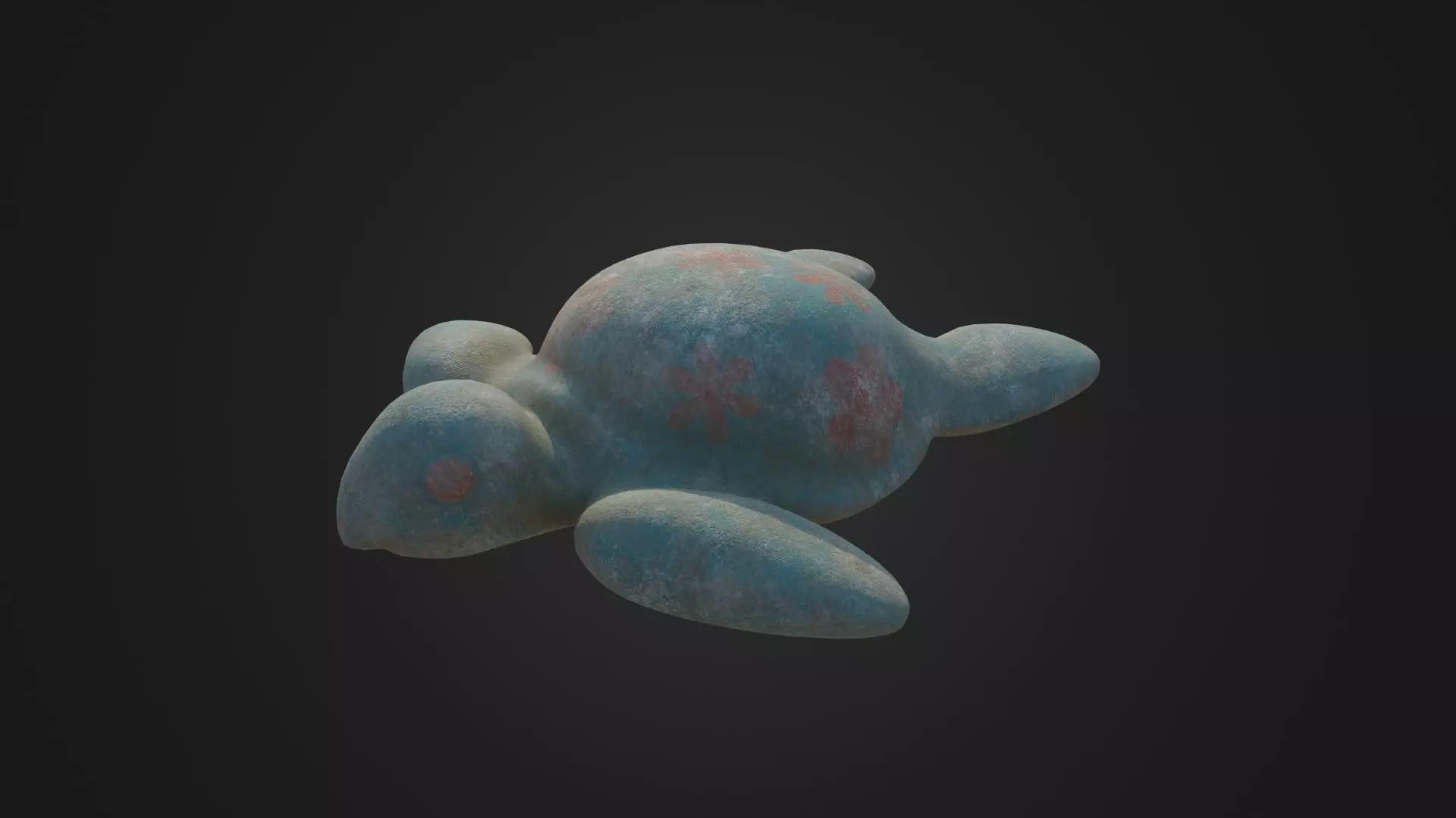 Worn Turtle Tortoise Statue Low-poly 3D model