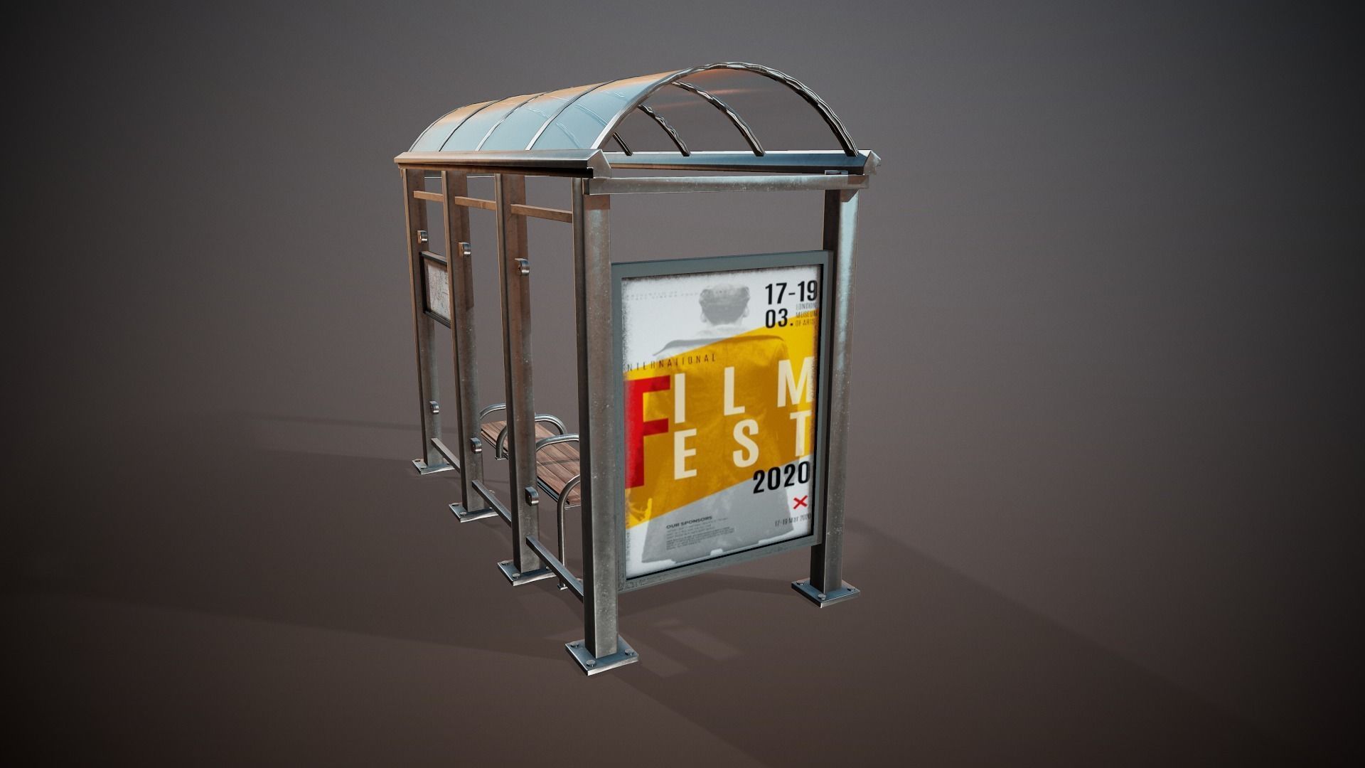 Bus Stop - Tutorial Included Low-poly 3D model_4