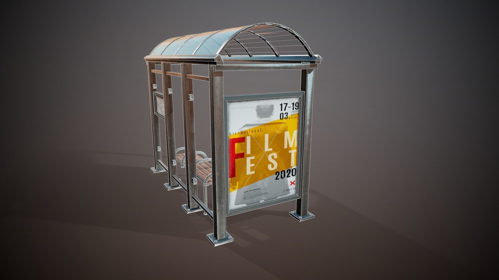 Bus Stop - Tutorial Included Low-poly 3D model_5