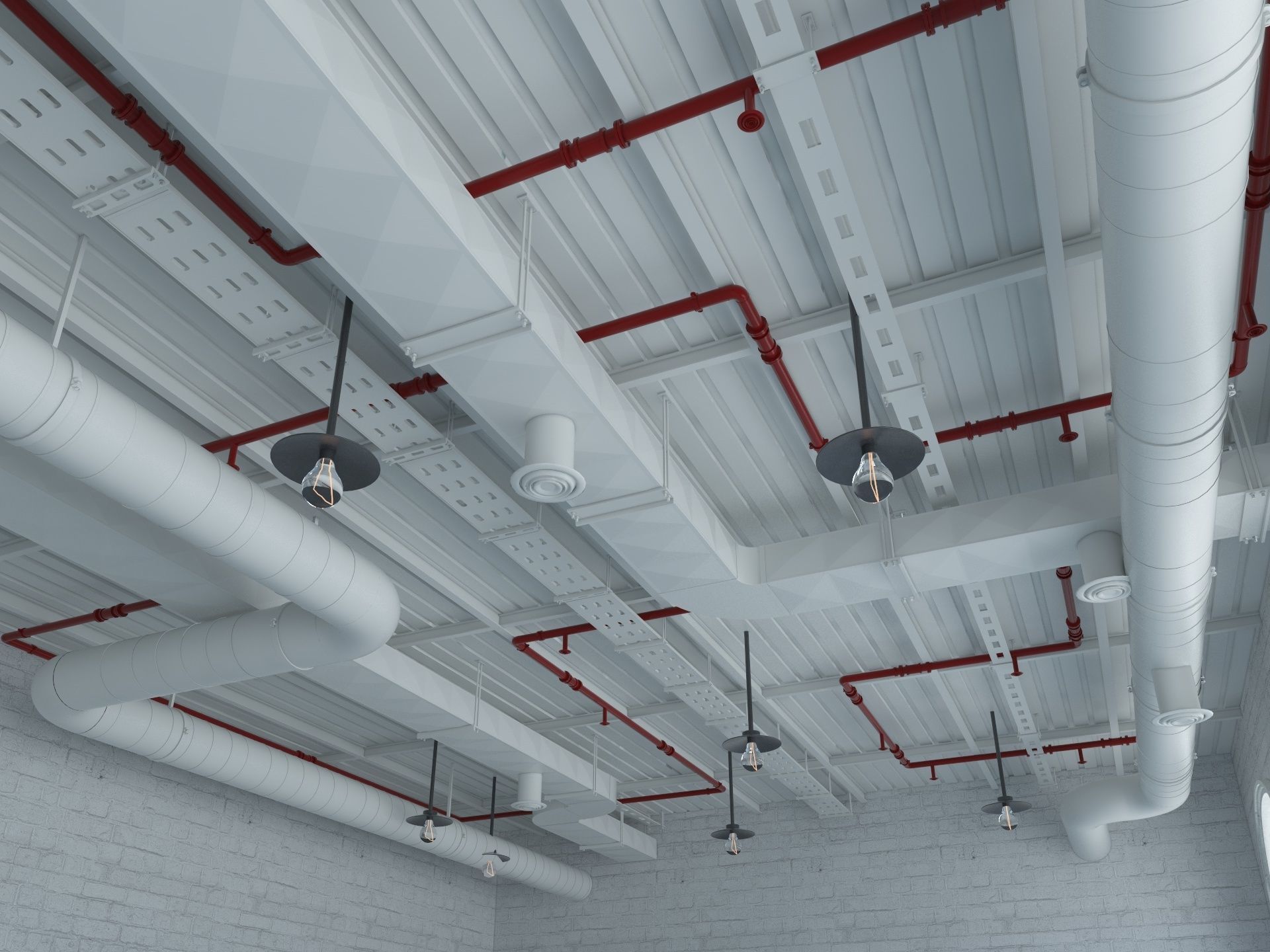 Loft office interior 7 3D model_4