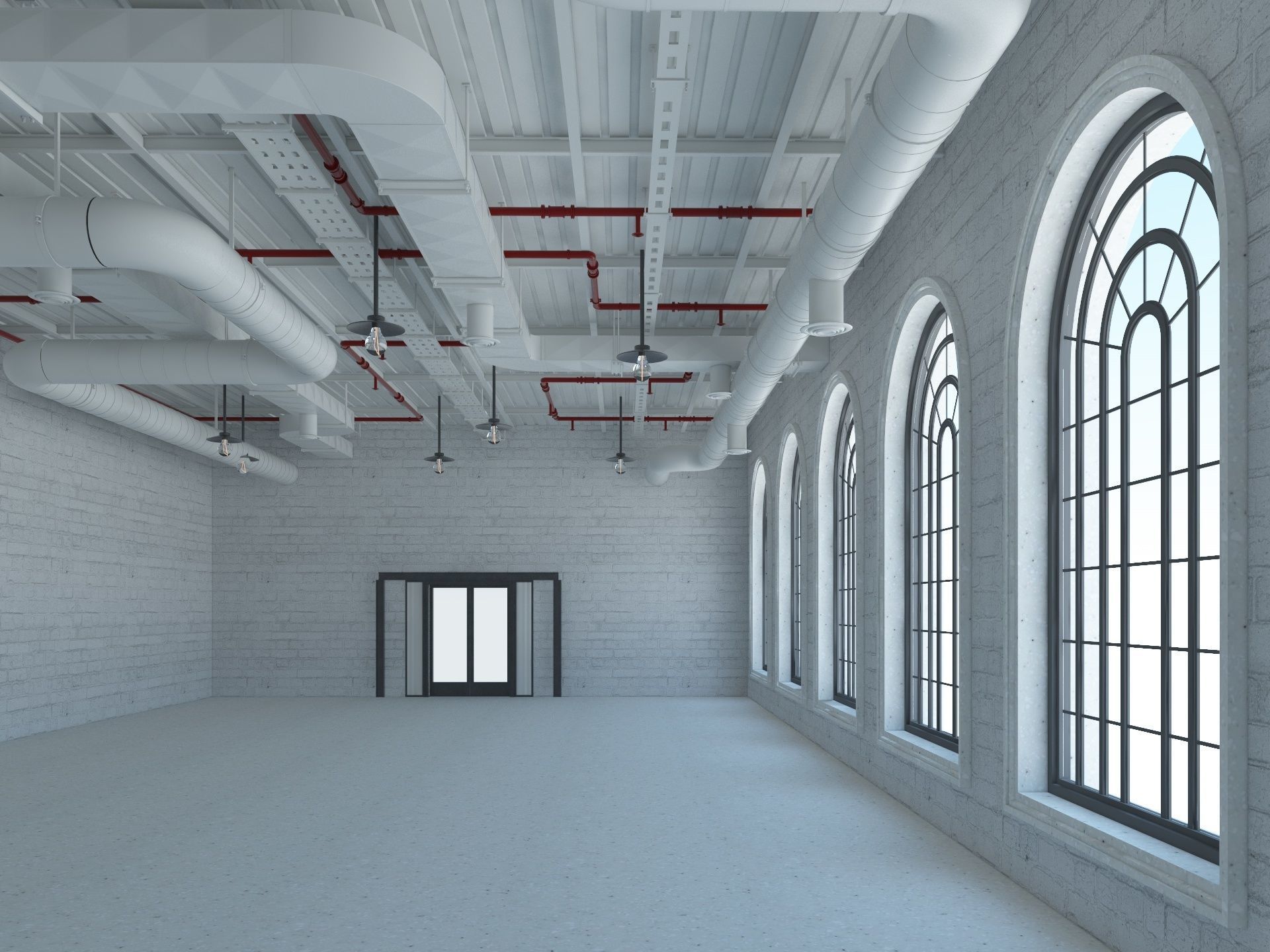 Loft office interior 7 3D model_3
