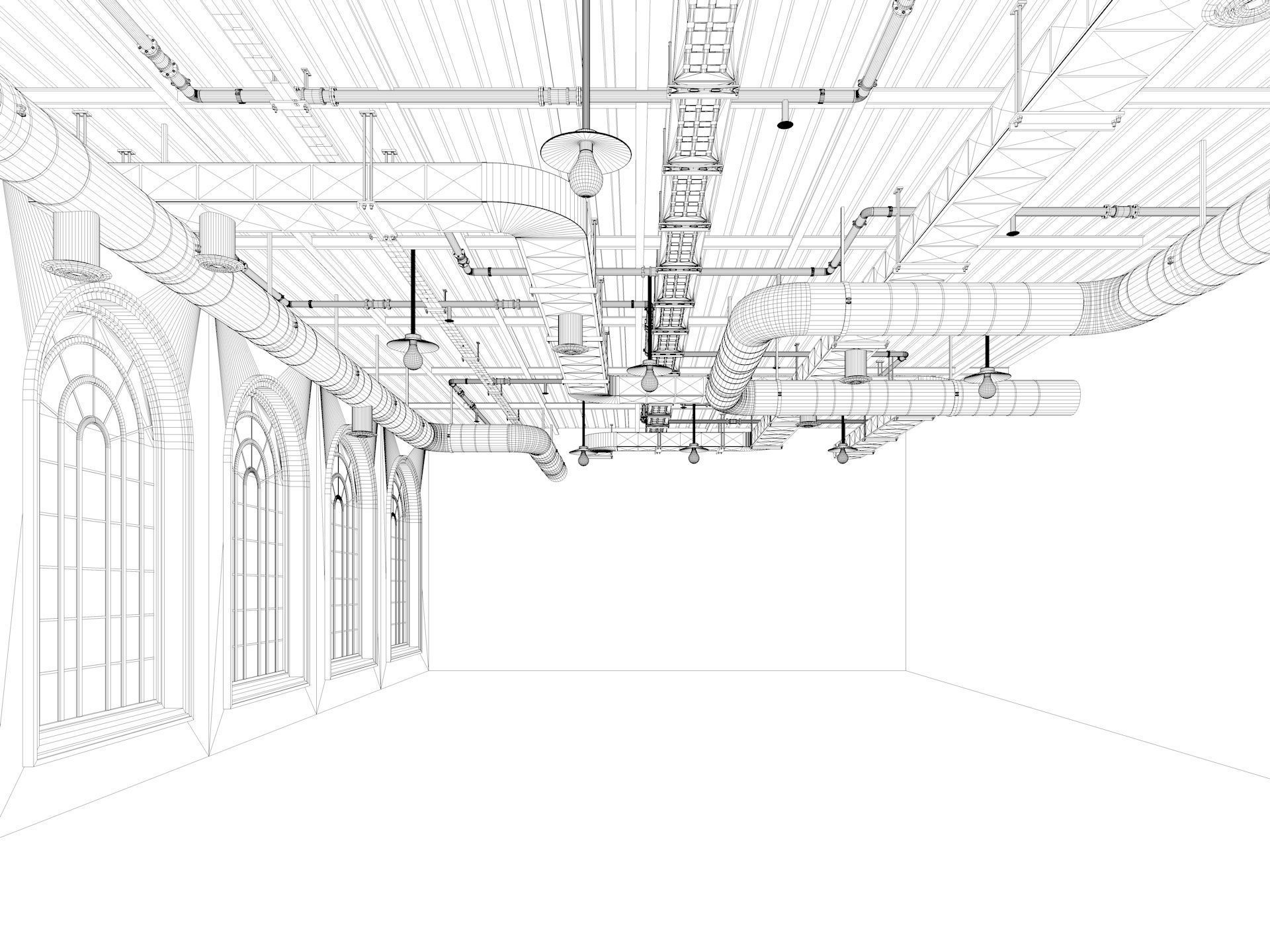 Loft office interior 7 3D model_9