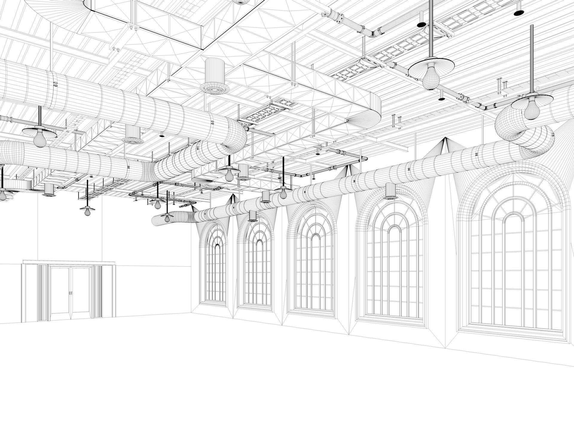 Loft office interior 7 3D model_10