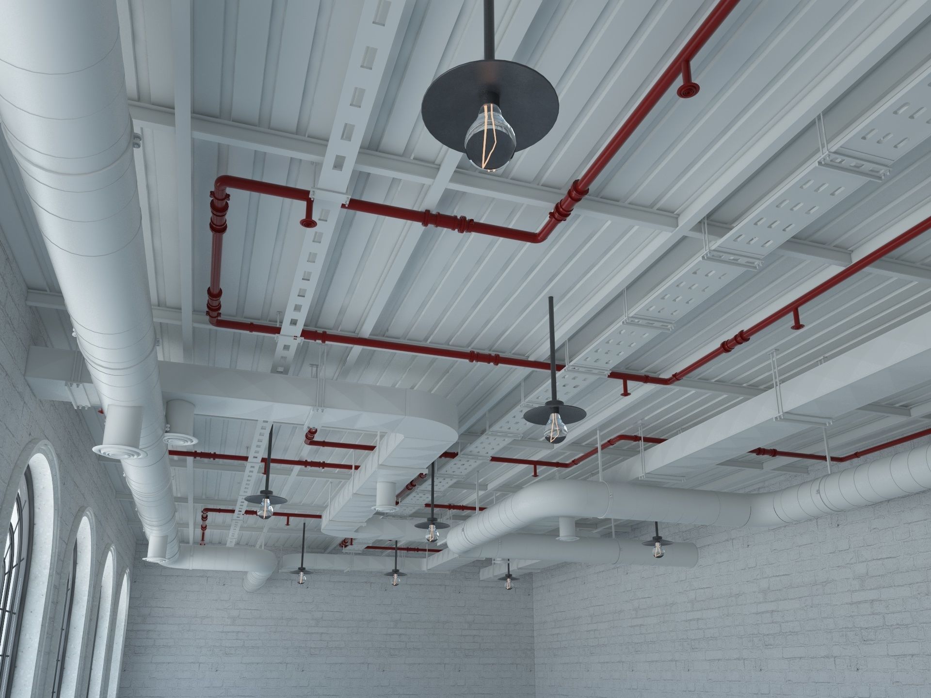 Loft office interior 7 3D model_5