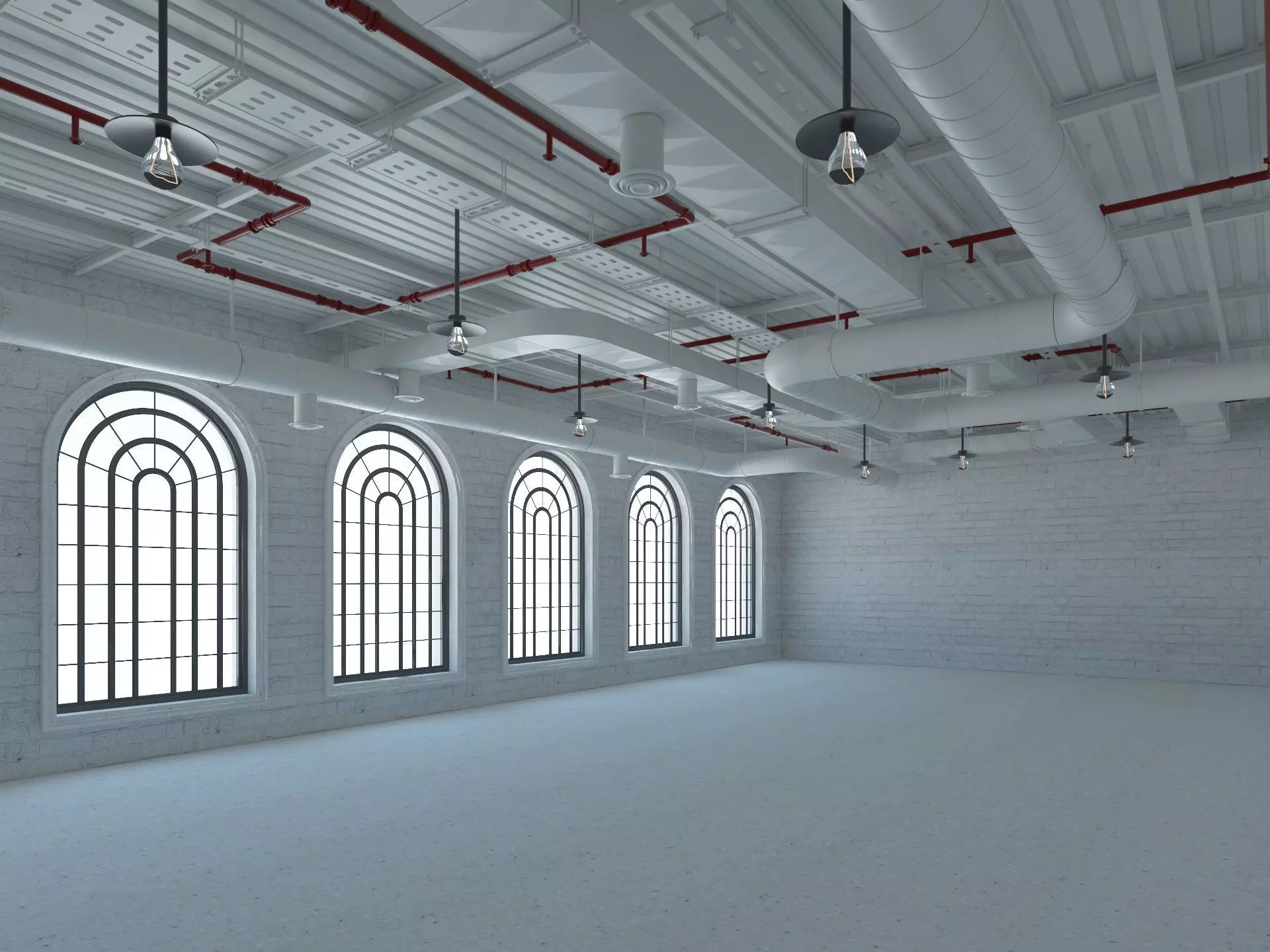 Loft office interior 7 3D model_0