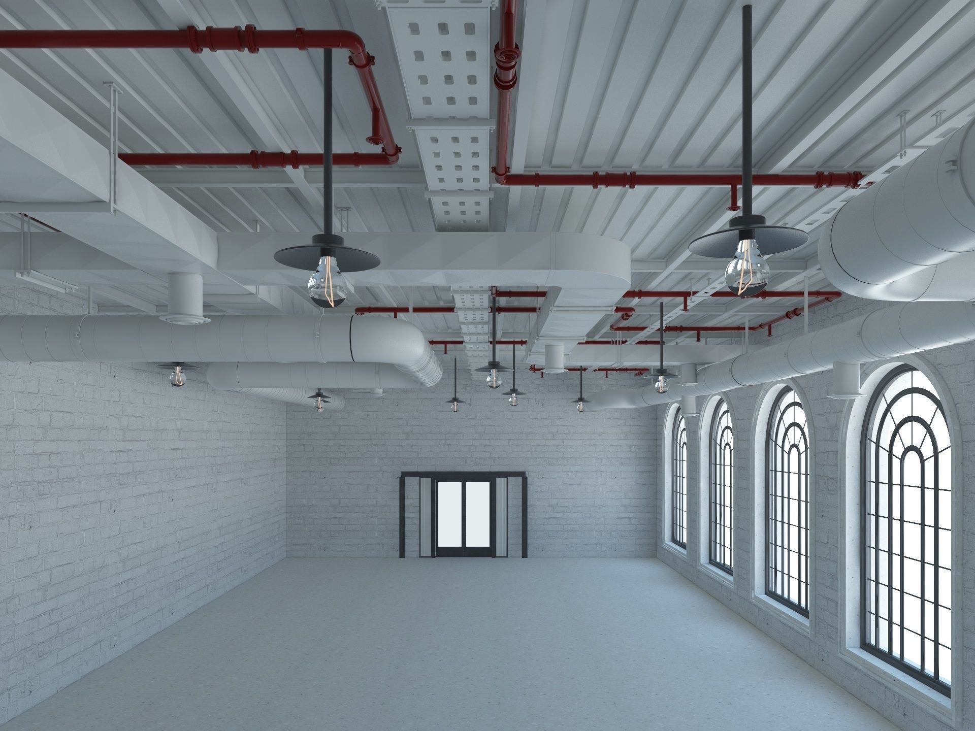 Loft office interior 7 3D model_7