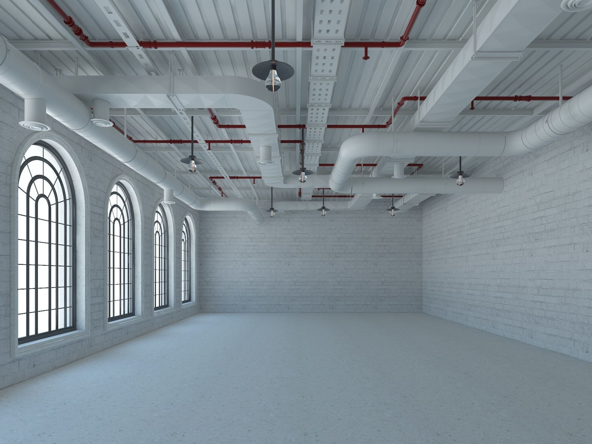 Loft office interior 7 3D model_1