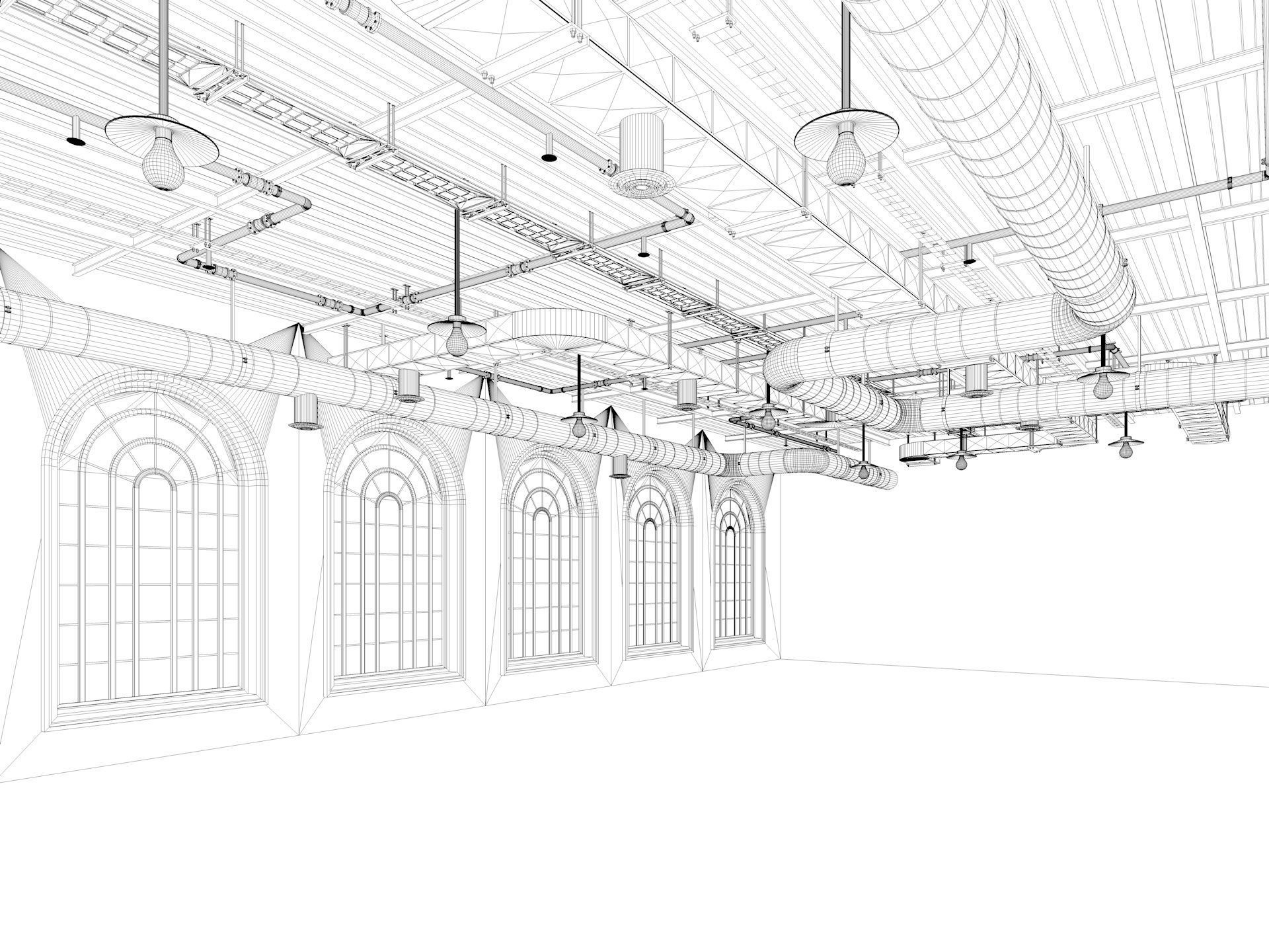 Loft office interior 7 3D model_8