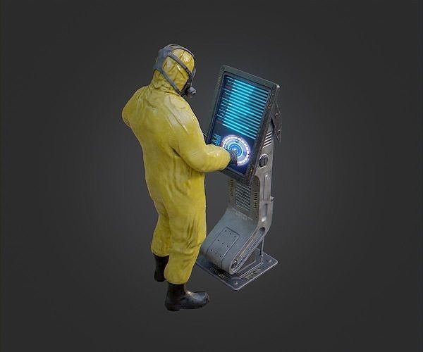 Sci Fi Lab Main Console Low-poly 3D model