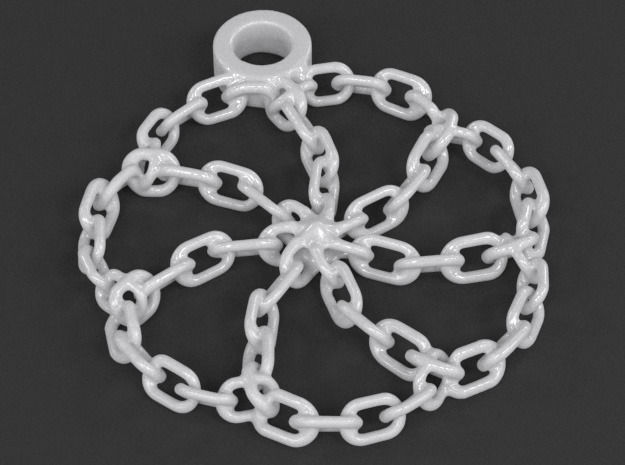 Chain Link Pendant 3D print model_1