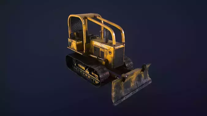 Bulldozer Low Poly PBR Low-poly 3D model