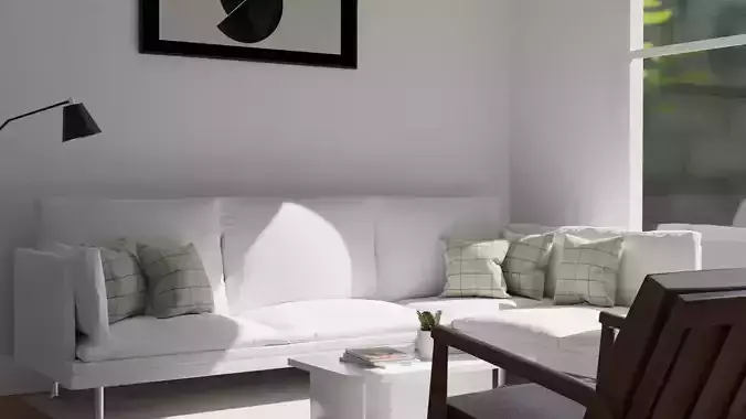 simple minimalist living room 3D model