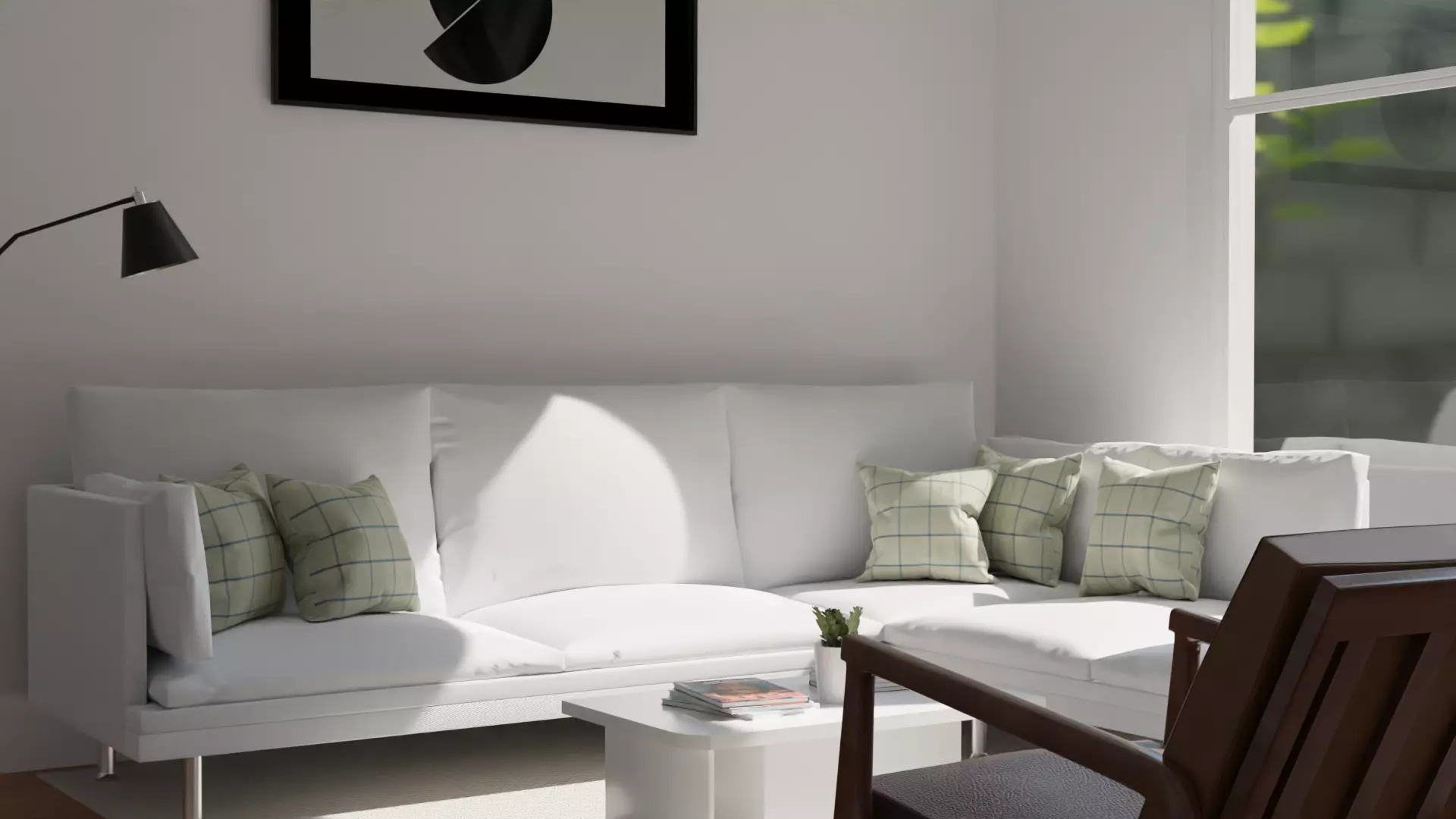 simple minimalist living room 3D model_0