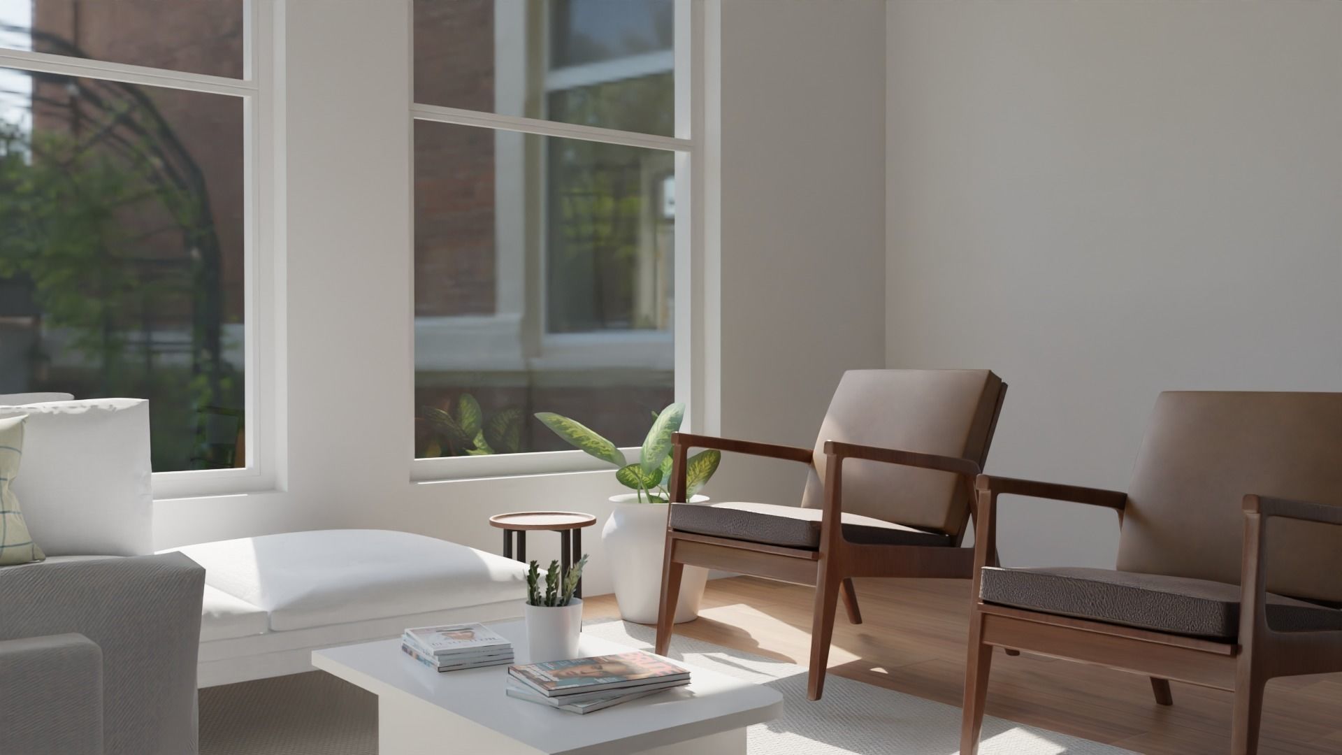 simple minimalist living room 3D model_4