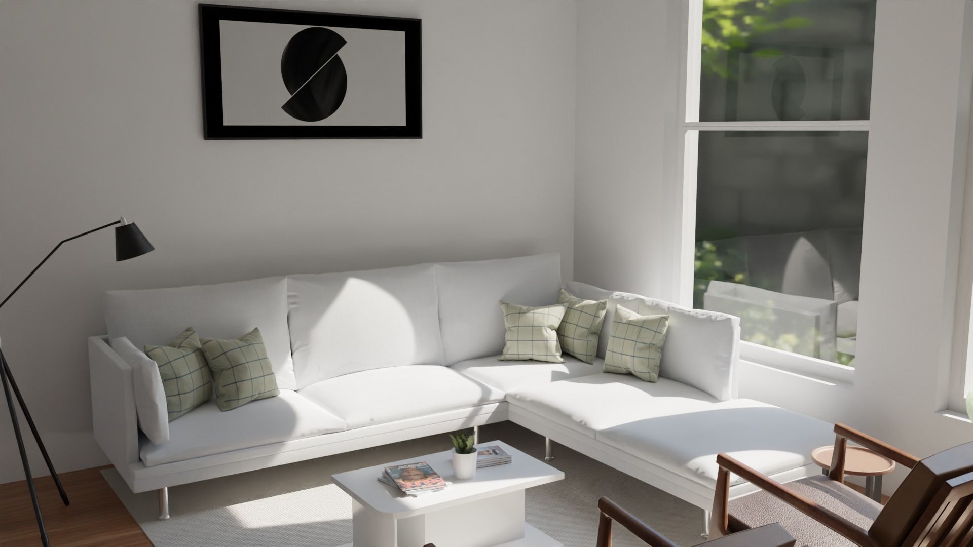 simple minimalist living room 3D model_3