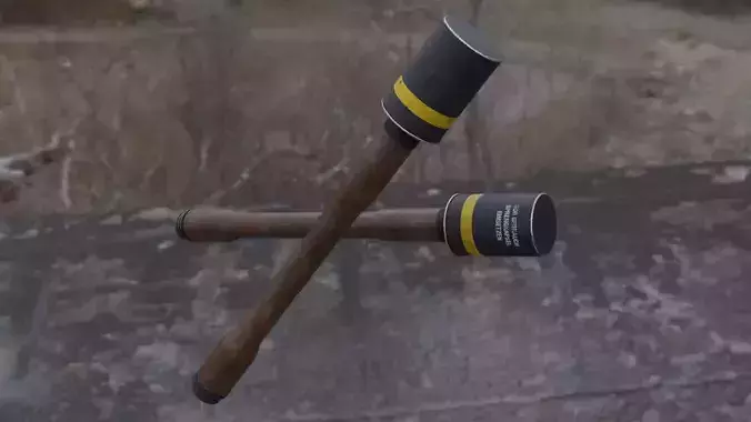 German Stick Grenade  Free low-poly 3D model