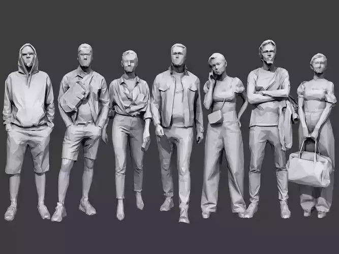 Lowpoly People Casual Pack Volume 23