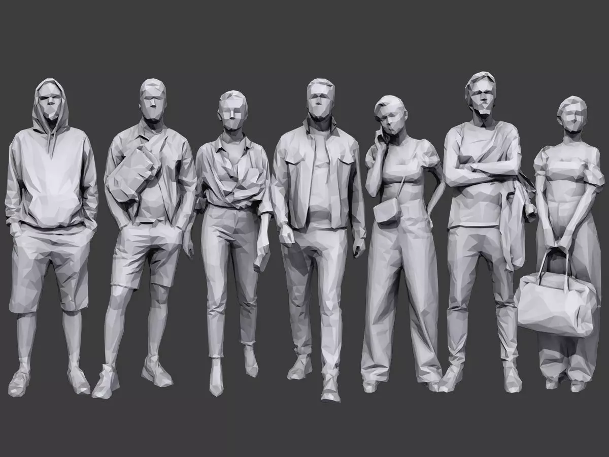 Lowpoly People Casual Pack Volume 23 Low-poly 3D model_0