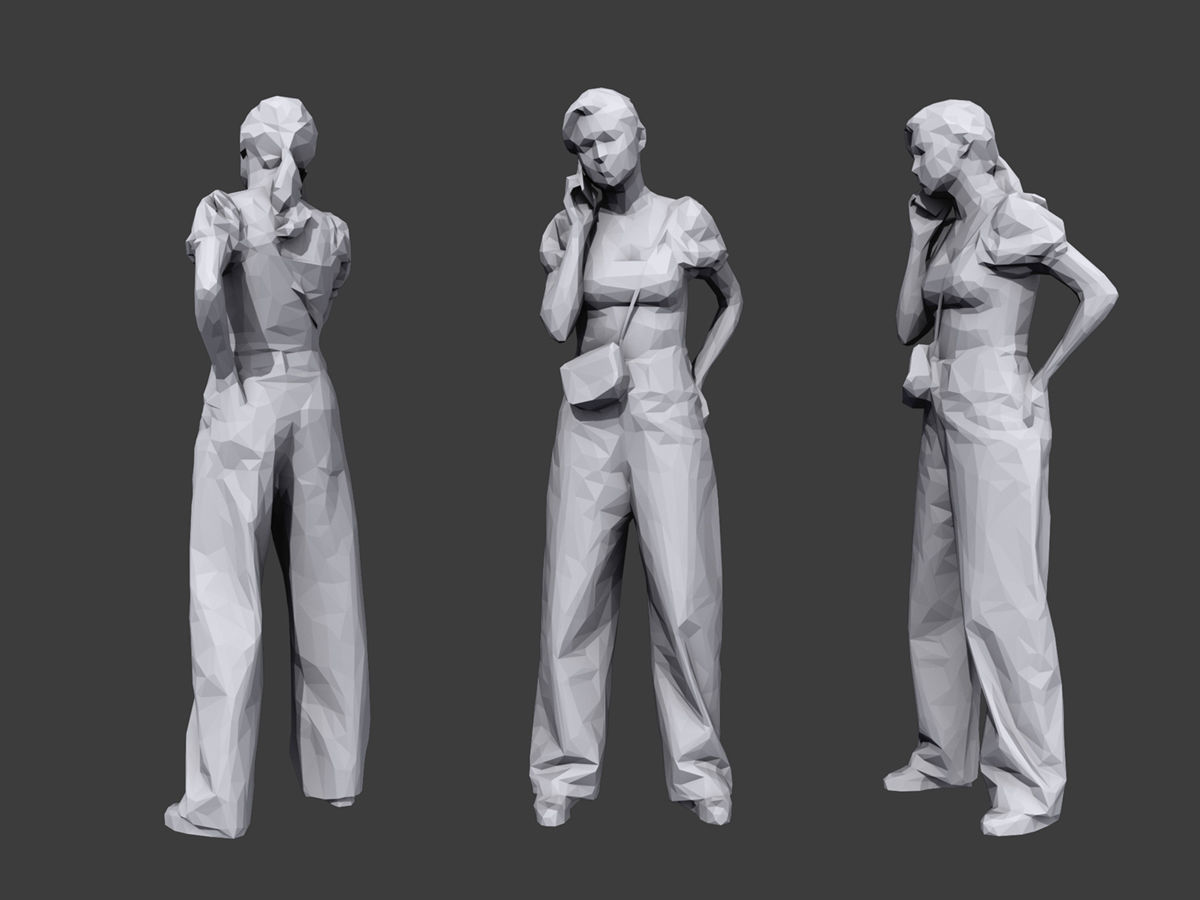 Lowpoly People Casual Pack Volume 23 Low-poly 3D model_3