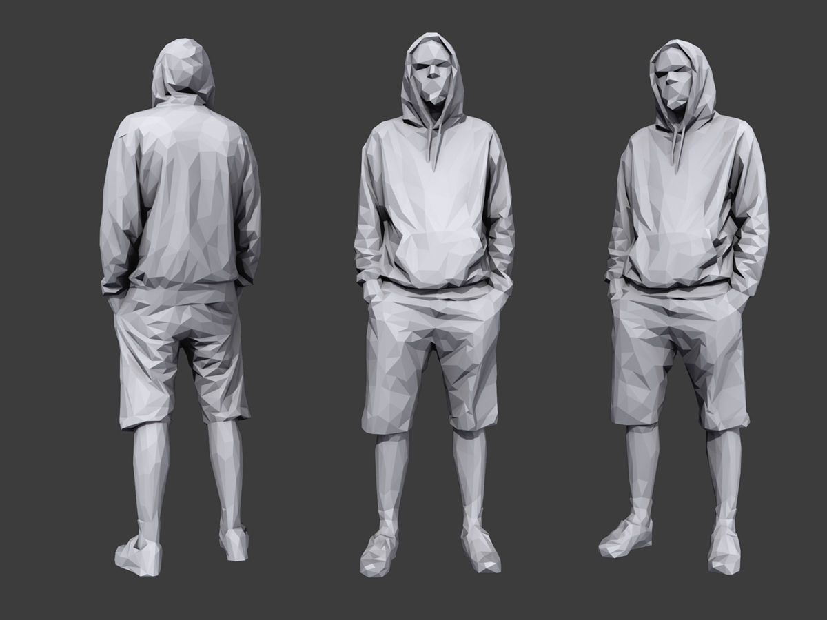 Lowpoly People Casual Pack Volume 23 Low-poly 3D model_2