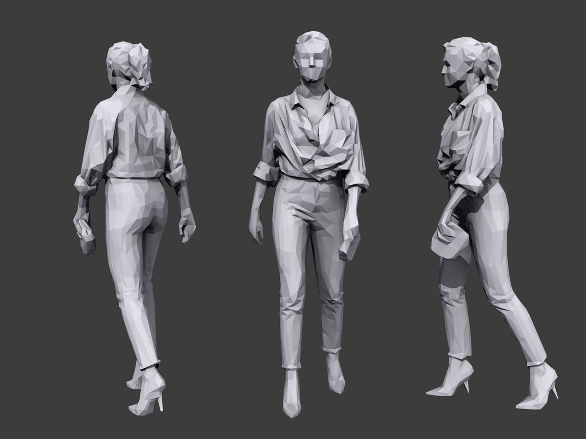 Lowpoly People Casual Pack Volume 23 Low-poly 3D model_6