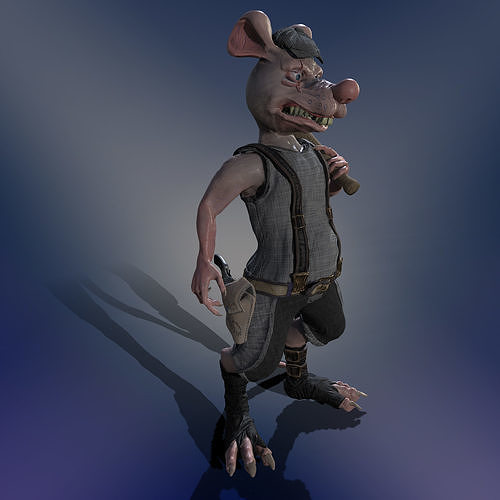 Bully Rat Low-poly 3D model