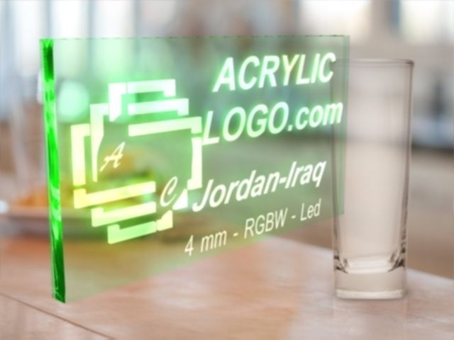 Acrylic with led signs Low-poly 3D model_11