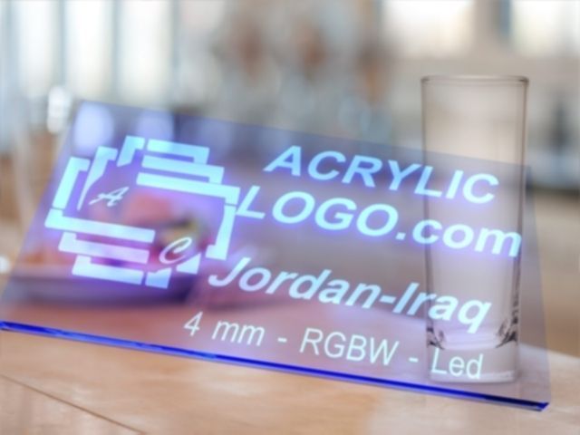 Acrylic with led signs Low-poly 3D model_8