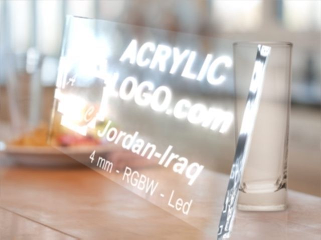 Acrylic with led signs Low-poly 3D model_27